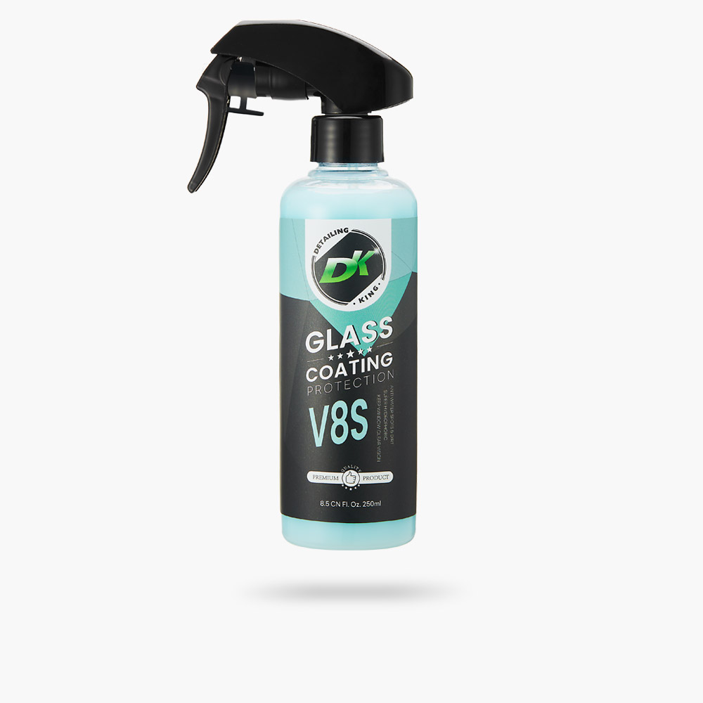 Detailing King V8S car glass coating spray, water-based hydrophobic windshield treatment